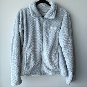 Cozy Columbia Sportswear Light Blue Plush Zip Fleece Jacket Size Large